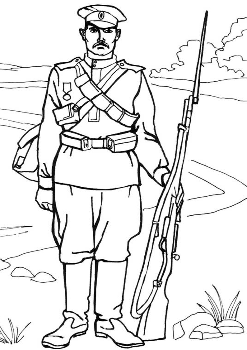 kolorowanka wojsko żołnierz malowanka do wydruku dla chłopców nr 48